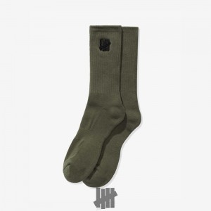 Undefeated Undftd UNDEFEATED ICON CREW SOCK Socken Olivgrün | KLABJ-8912