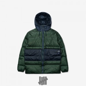 Undefeated Undftd UNDEFEATED HOODED DOWN PUFFER JACKET Oberbekleidung Grün | XFBZS-9614