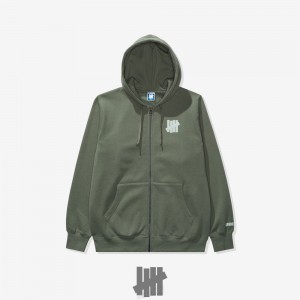 Undefeated Undftd UNDEFEATED ICON ZIP HOODIE Fleeces Dunkel | QPOXV-9682