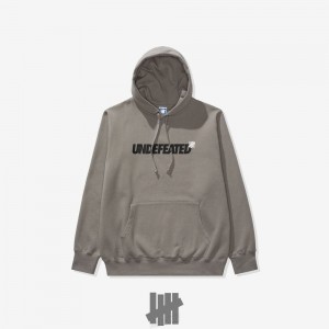 Undefeated Undftd UNDEFEATED LOGO+ PULLOVER HOOD Fleeces Grau | QZGPV-8135
